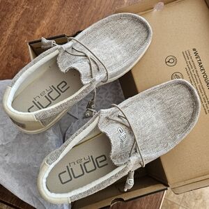 Hey Dude Men's Woven Wally Slip-On Loafers - Beige Size 12